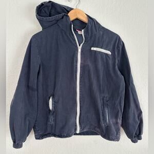 Brandy Melville John Galt Blue Krissy Jacket OSFM Zipper Pockets Hooded Coastal